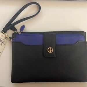 Giani Bernini wristlet/bag/purse/wallet  blue and black